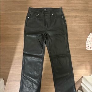 Black J.Crew Faux Leather Straight-Leg Pants Size 25